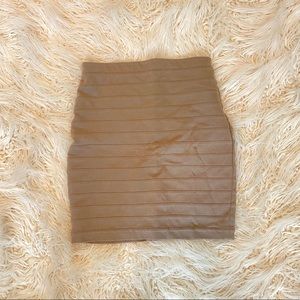 Express High Waste Banded Pencil Skirt in Brown 2